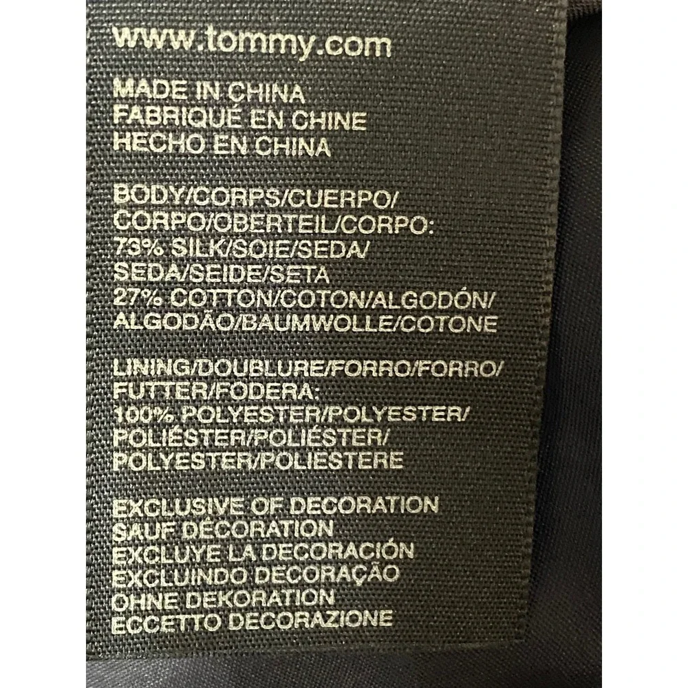 Tommy Hilfiger Pleated Silk Blend Skirt Women 2 Navy Preppy Pocket‎ Lined